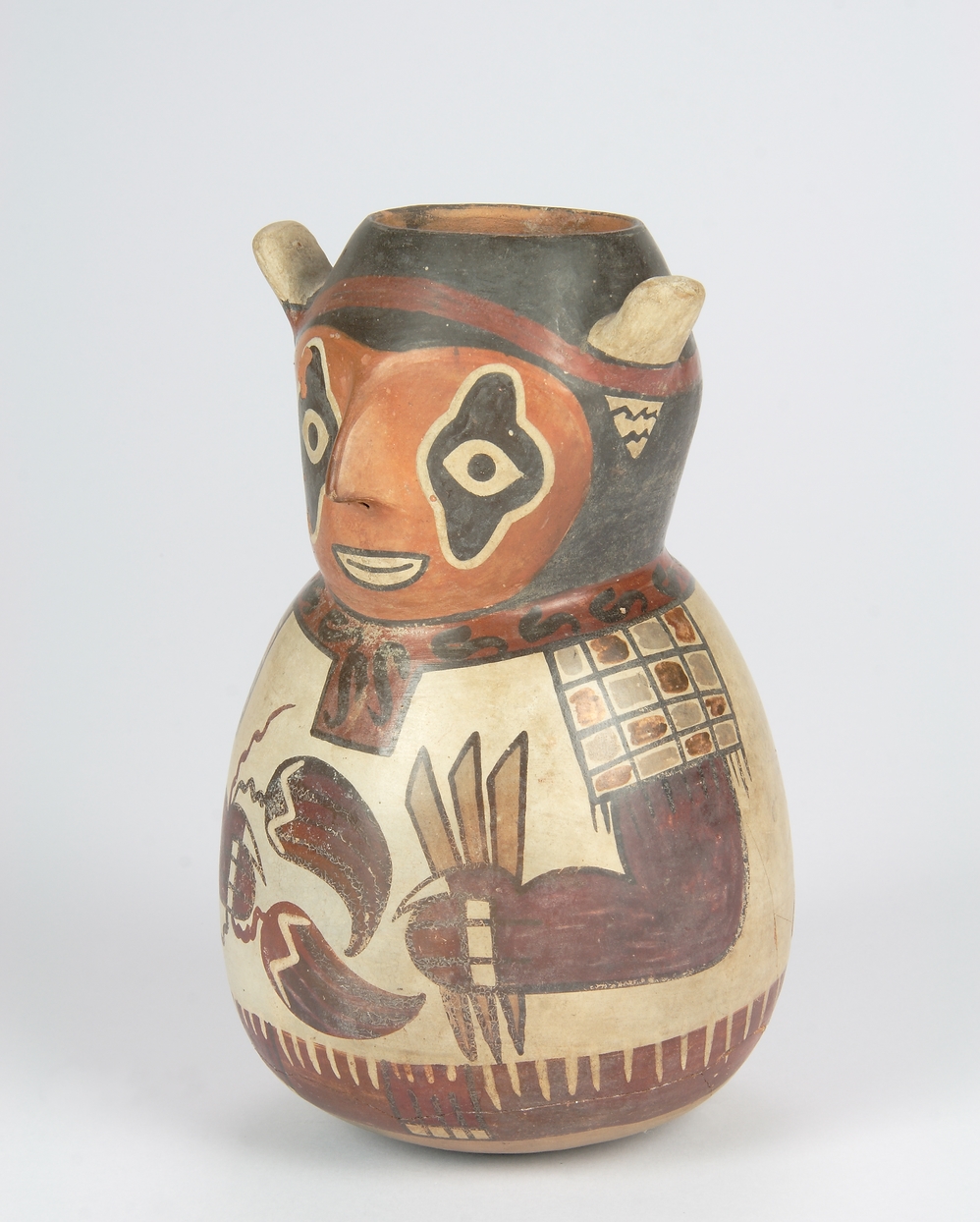 Anthropomorphic jar Nasca culture, 100 B.C. - 600 AD Area: South America, Peruvian area, Southern Coast Terracotta, h 18 cm MIC, no. inv 20510